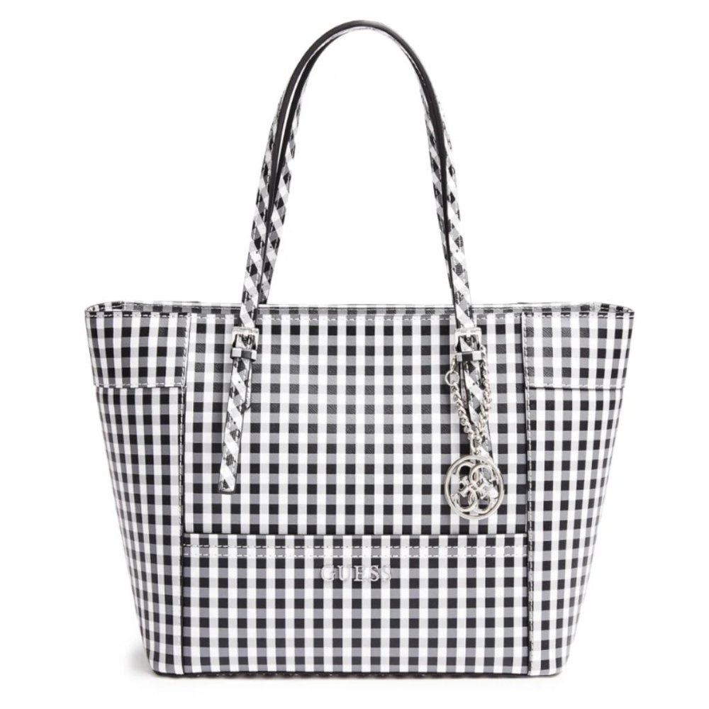Guess Delaney Gingham Small Classic Tote & Wallet